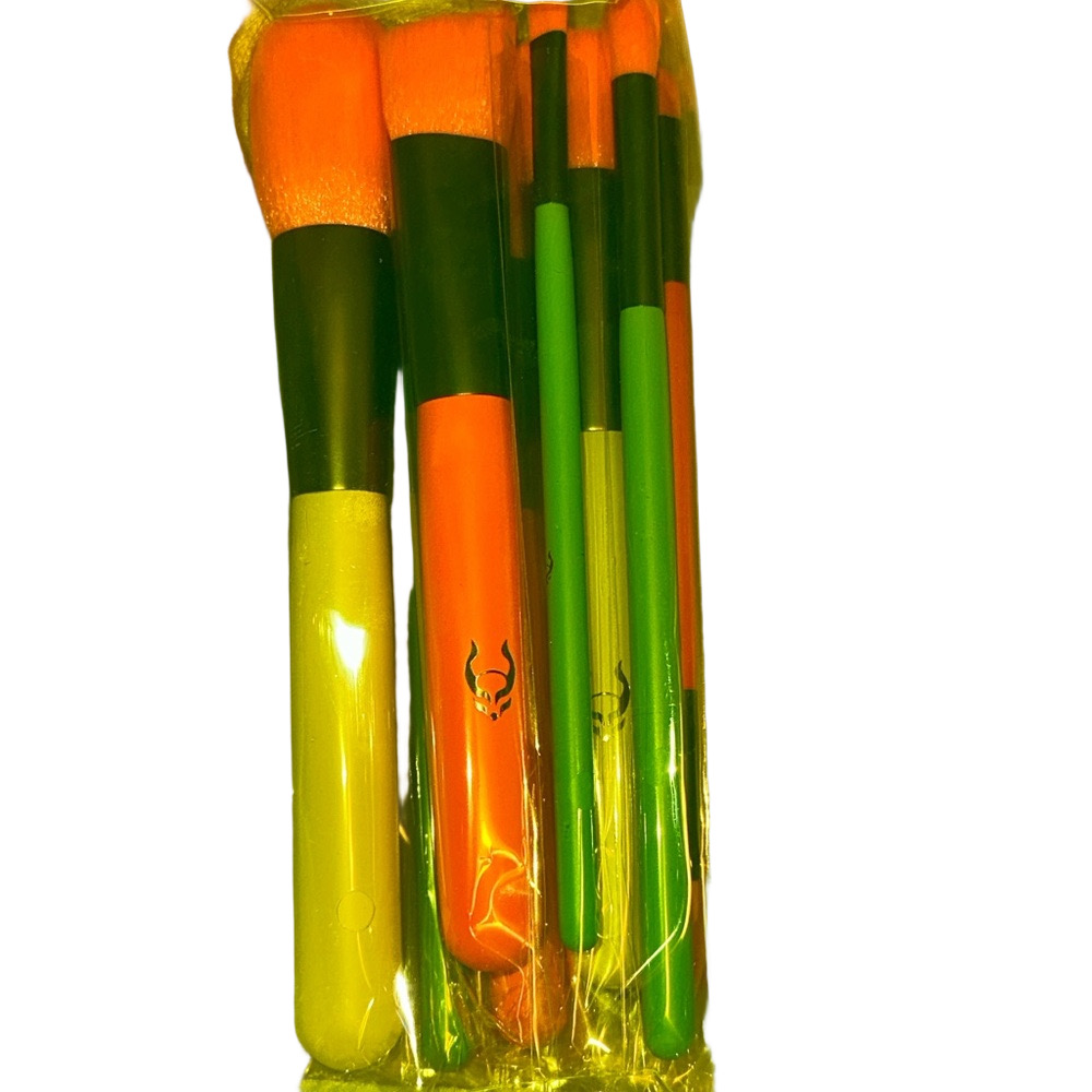 Cyberdog London Neon Makeup Brush Set – 7 Piece with PVC Case